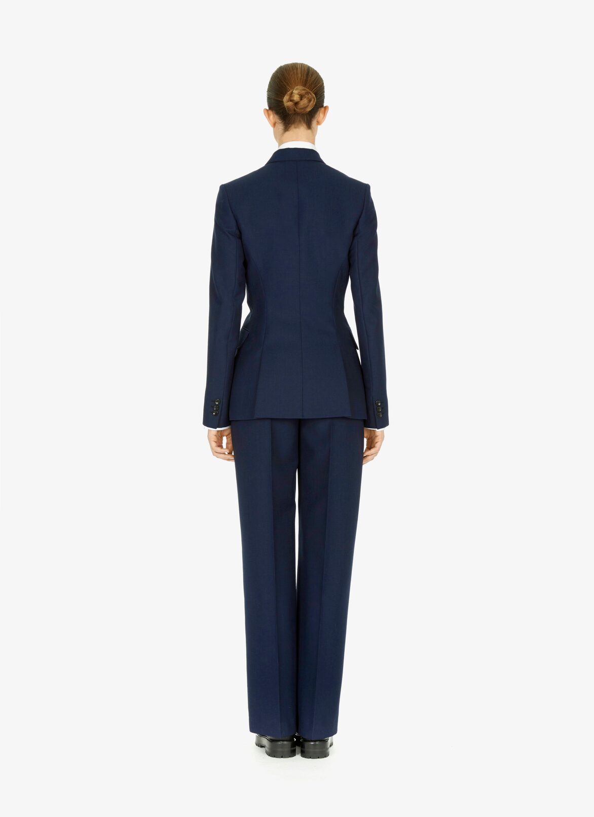 Straight-cut wool and mohair-blend pants ALAÏA NIGHT BLUE STRAIGHT-CUT WOOL AND MOHAIR-BLEND PANTS